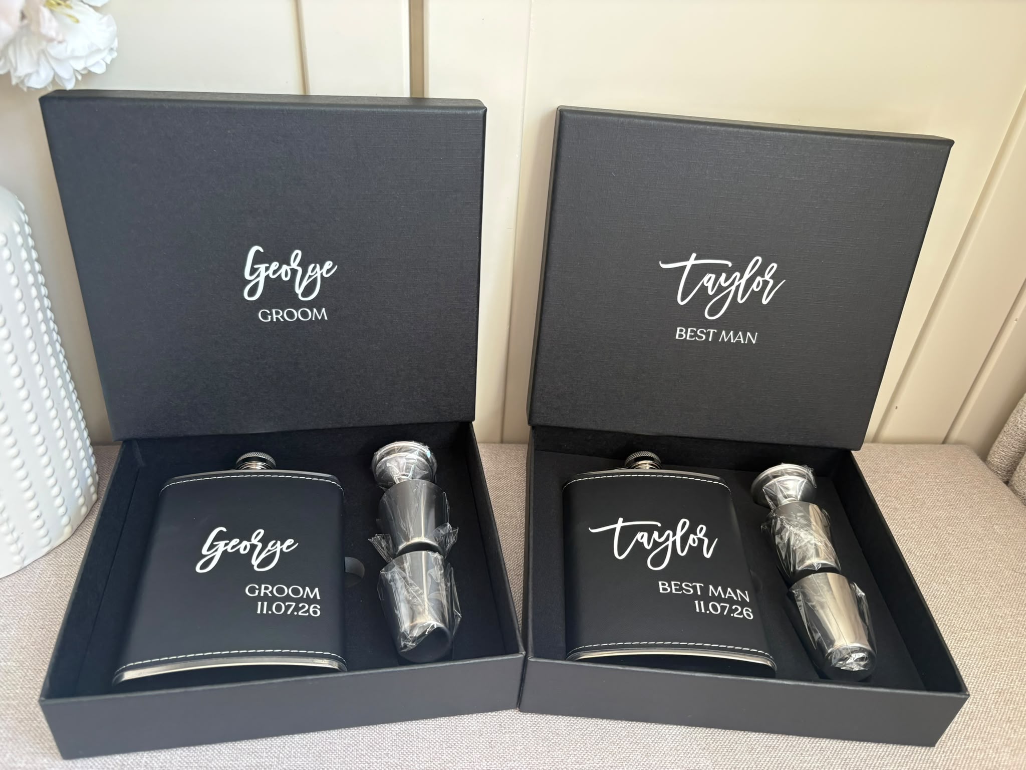 Boxed Hip Flask Set